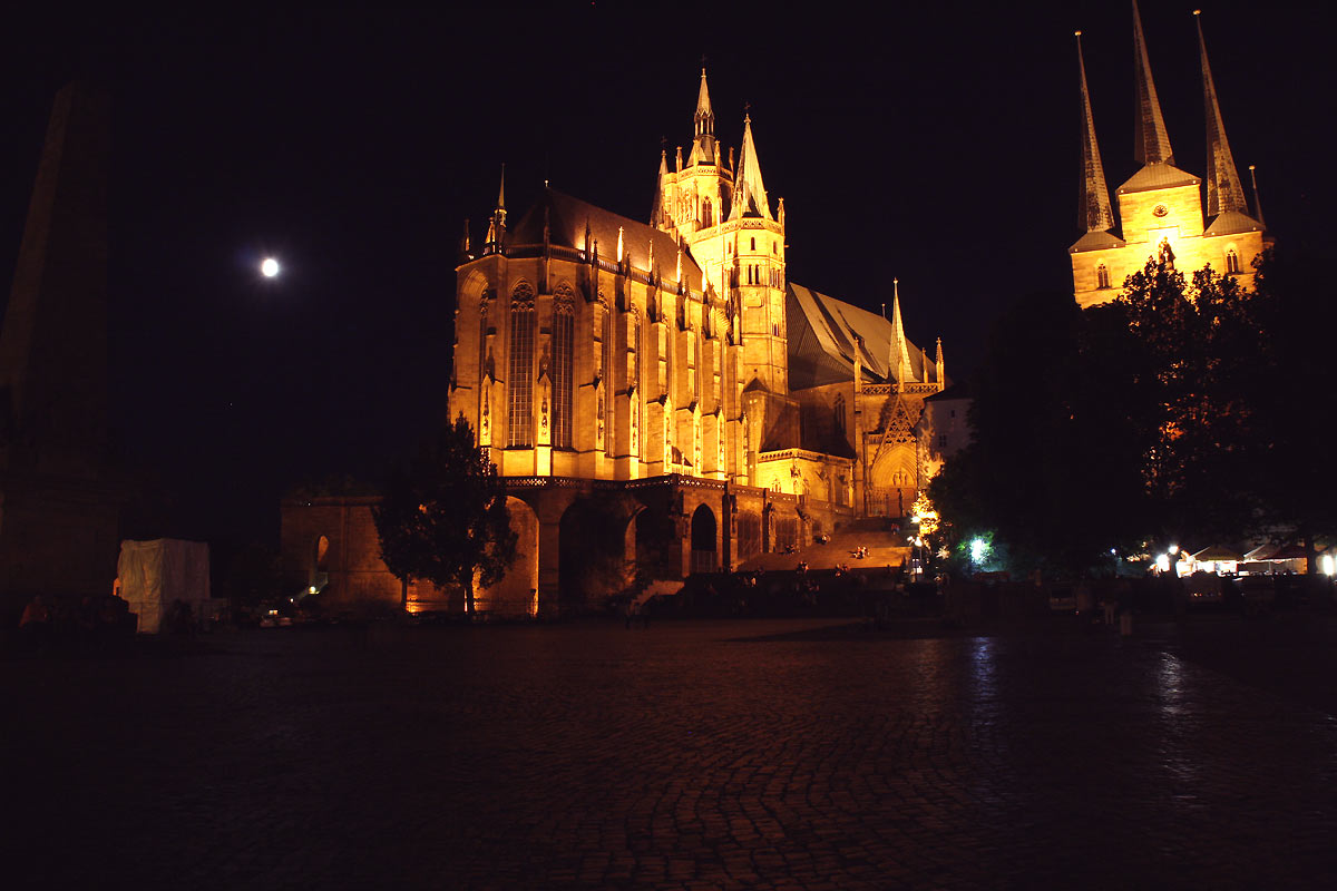 nachtlichter, erfurt, domplatz, nachtleben, nachtfotos