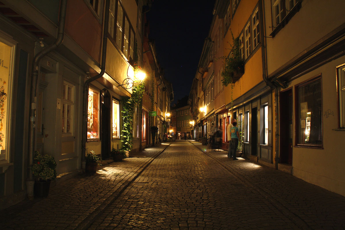 erfurt, nachtaufnahmen, fotos, altstadt, gassen, erfurter, kneipen, abendstimmung